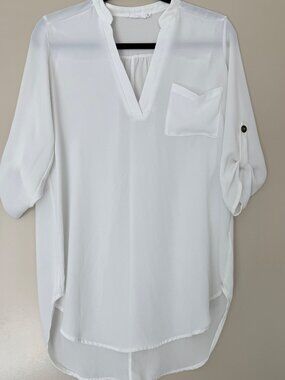 White v-neck Tunic